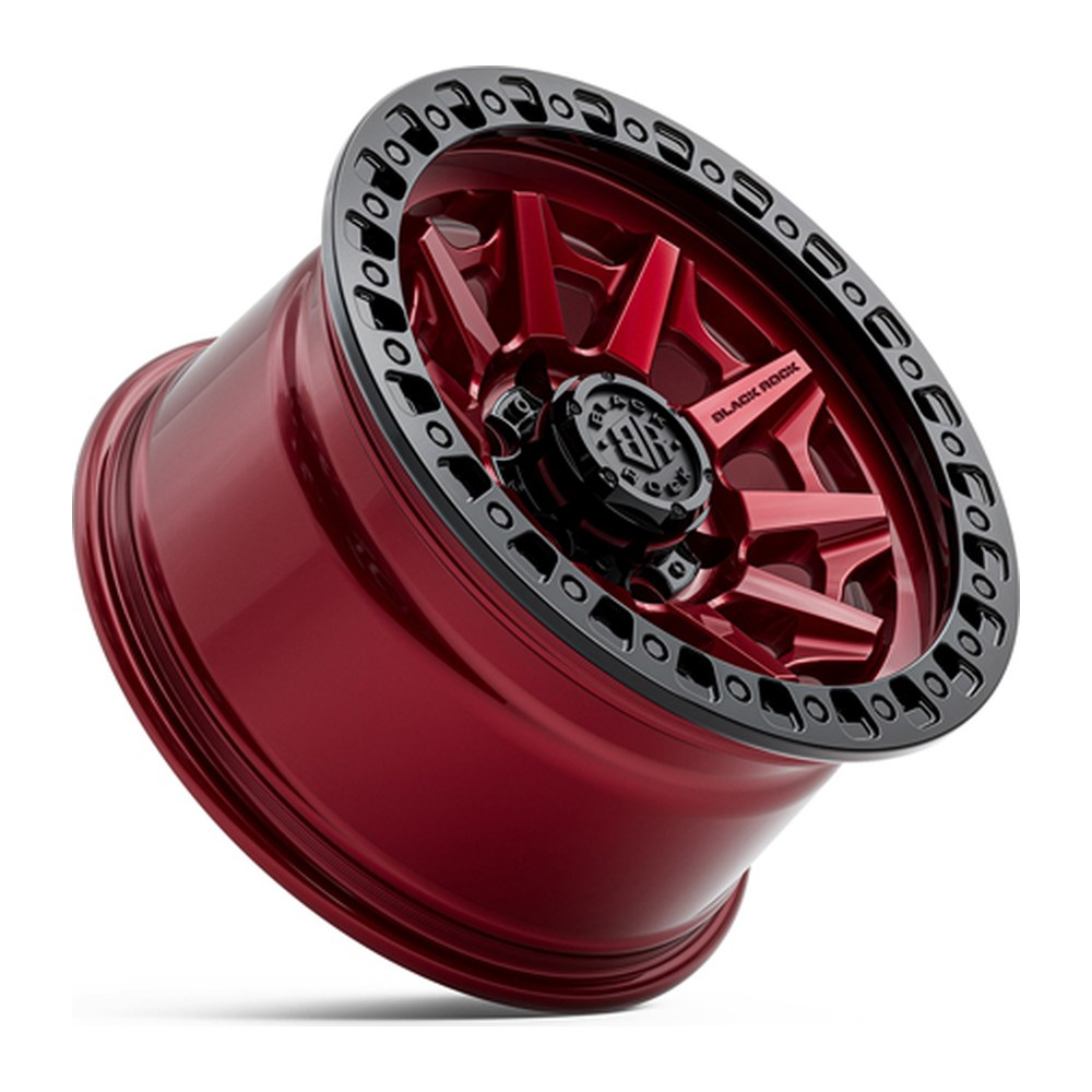 Black Rock Cage Illusion Red Black Ring